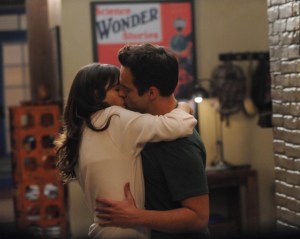 Nick and Jess kiss